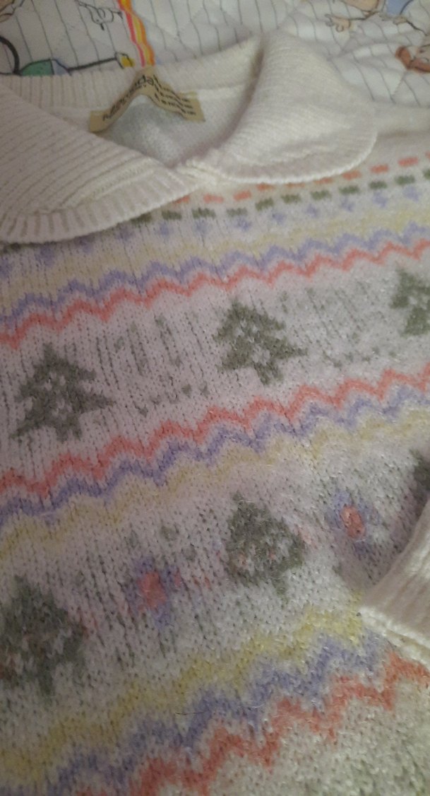 Beyaz Bohem Desenli çocuk Triko Kazak - Görsel 3