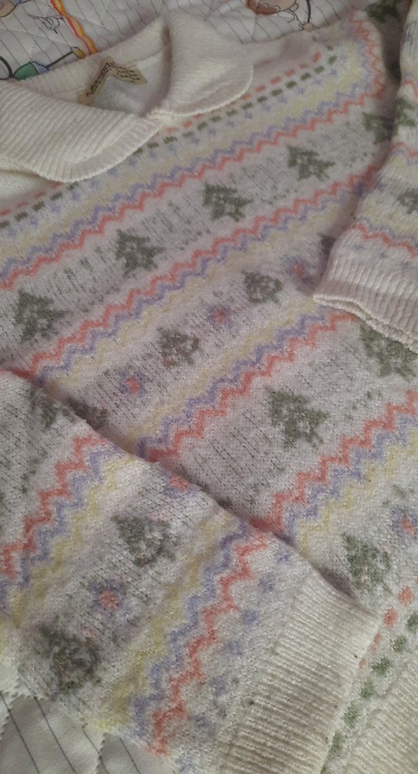 Beyaz Bohem Desenli çocuk Triko Kazak - Görsel 2