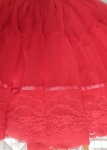 Kız Çocuk Kırmızı dantelli tütü - Görsel 2