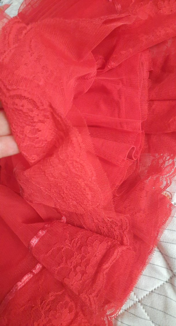 Kız Çocuk Kırmızı dantelli tütü - Görsel 3
