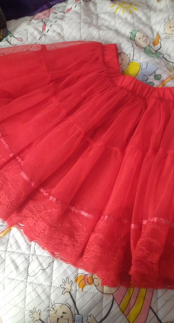 Kız Çocuk Kırmızı dantelli tütü - Görsel 4