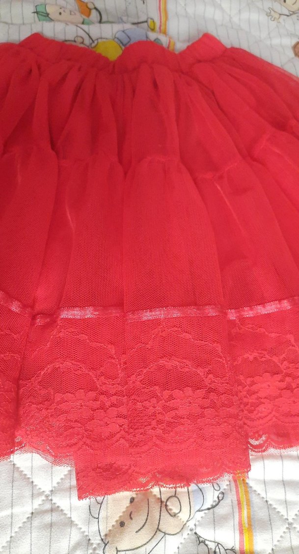 Kız Çocuk Kırmızı dantelli tütü - Görsel 2