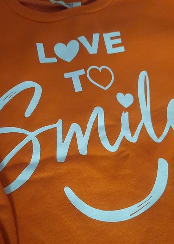 Kız Çocuk Turuncu Sweatshirt Volanlı Kol - Görsel 5