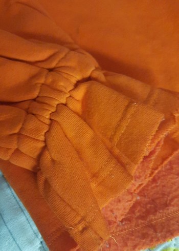 Kız Çocuk Turuncu Sweatshirt Volanlı Kol - Görsel 3