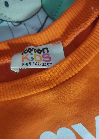 Kız Çocuk Turuncu Sweatshirt Volanlı Kol - Görsel 6