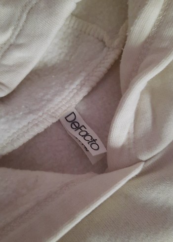 Defacto Kapüşonlu krem Sweatshirt - Görsel 3