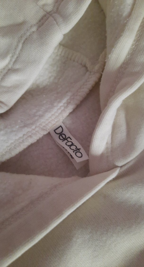 Defacto Kapüşonlu krem Sweatshirt - Görsel 3