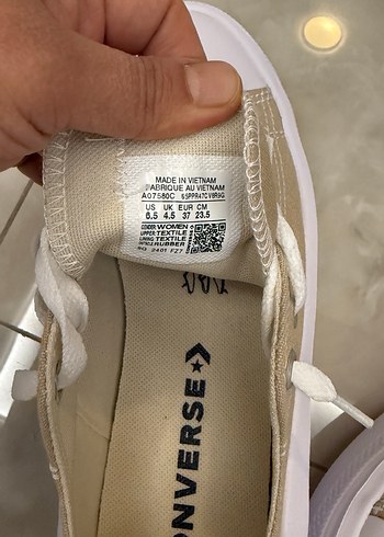 Converse Bej Kadın Düz Tabanlı Sneakers - Görsel 4