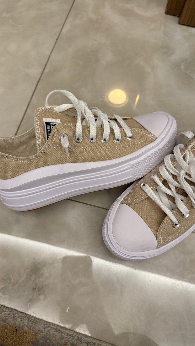Converse Bej Kadın Düz Tabanlı Sneakers - Görsel 2