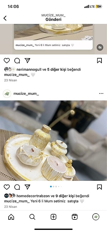 6 parça mum & mumluk seti