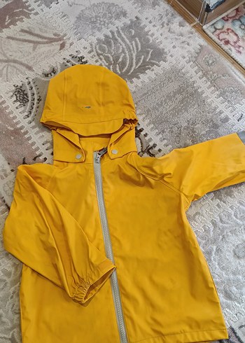 Erkek Parlak Sarı Fermuarlı Yağmurluk - Görsel 3
