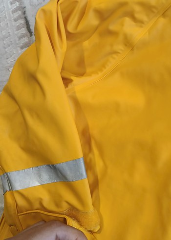Erkek Parlak Sarı Fermuarlı Yağmurluk - Görsel 2