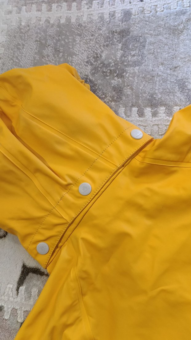 Erkek Parlak Sarı Fermuarlı Yağmurluk - Görsel 5