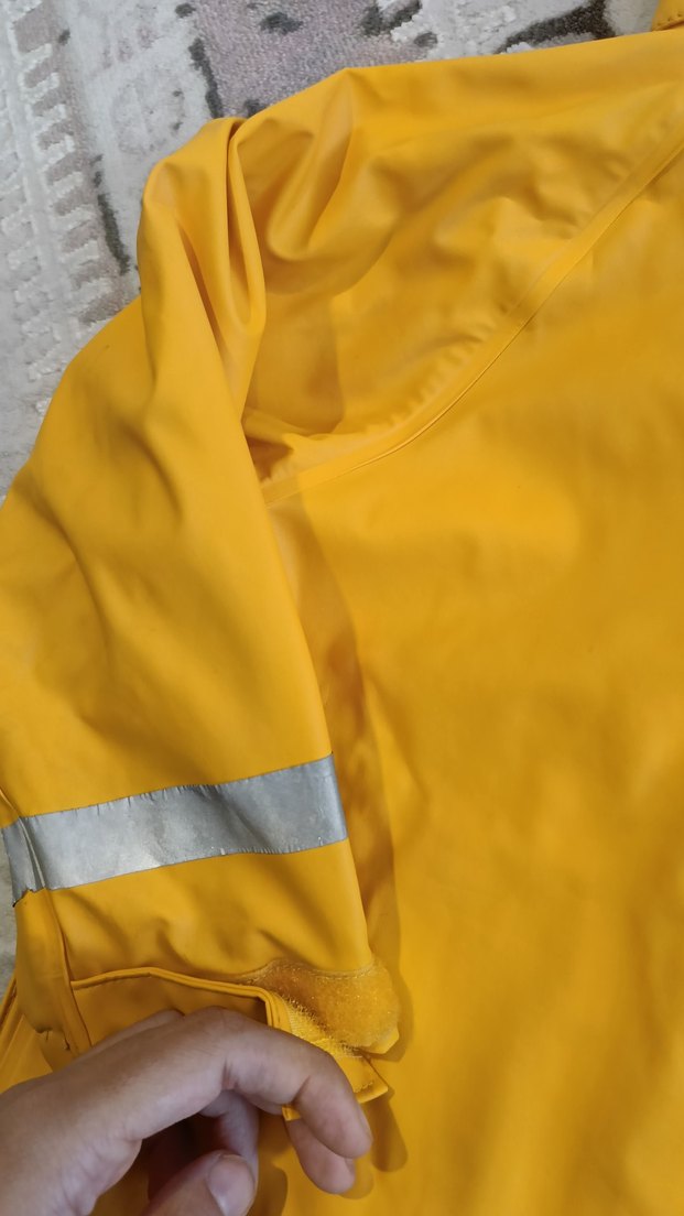 Erkek Parlak Sarı Fermuarlı Yağmurluk - Görsel 2