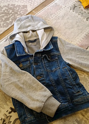 Düğmeli Erkek Çocuk Kot Yelek - Görsel 4