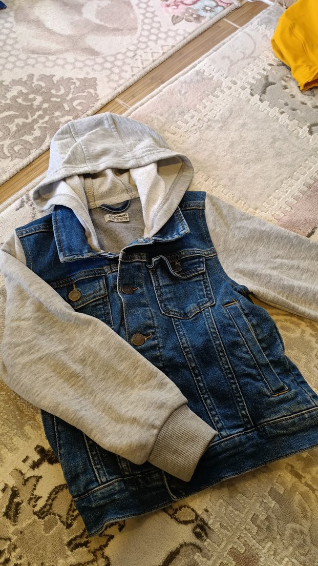 Düğmeli Erkek Çocuk Kot Yelek - Görsel 4