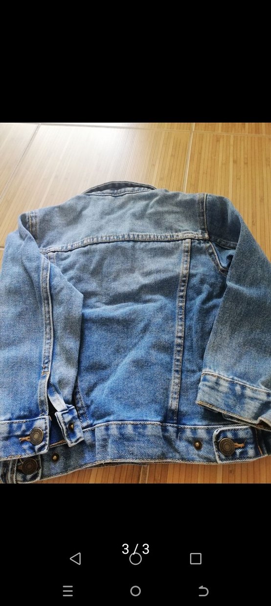 Düğmeli Mavi Kısa Kollu Kot Ceket - Görsel 3