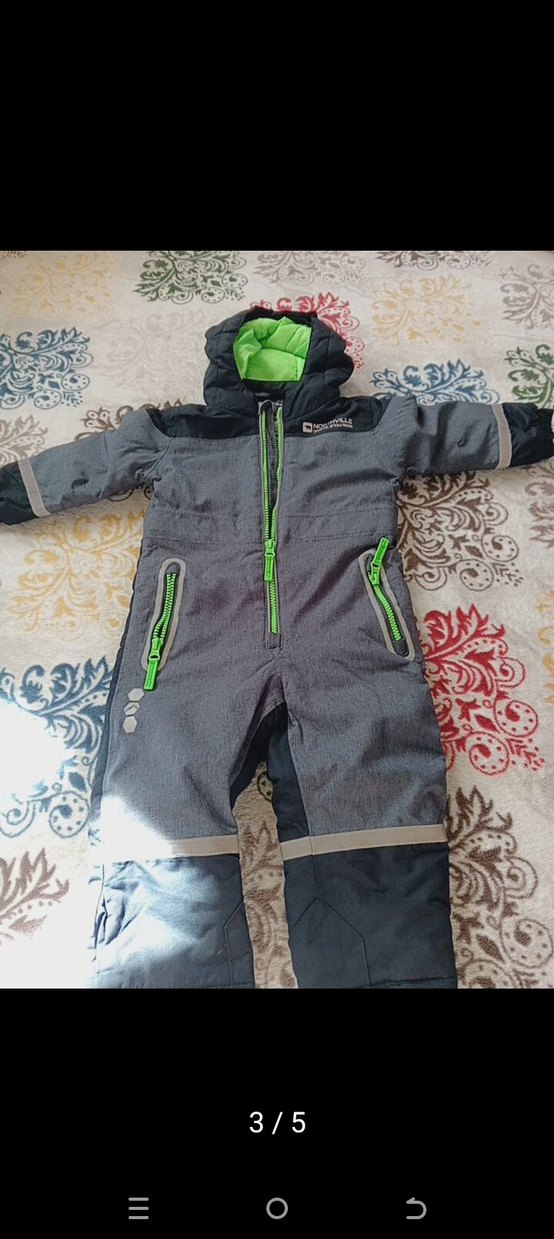 Fermuarlı Siyah Bebek Kayak Tulumu - Görsel 2