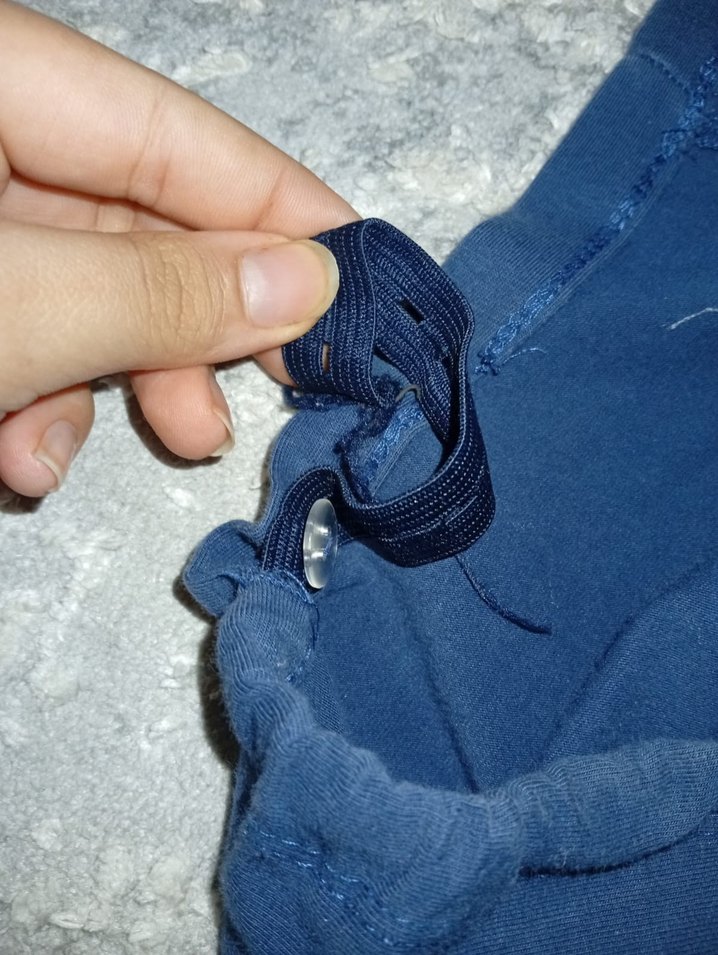 Düğmeli, Baskılı Mavi Kadın Denim Pantolon - Görsel 5