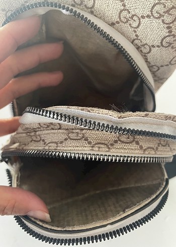 Gucci Bej Baskılı Gucci erkek Çapraz Çanta