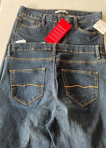 38 Beden Kemerli Kadın Midi Boy Denim Pantolon