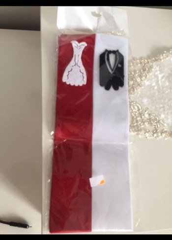 Bordo ve Beyaz Gelin Damat Kurdeleleri