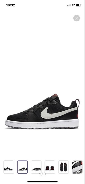 siyah nike court low ayakkabı