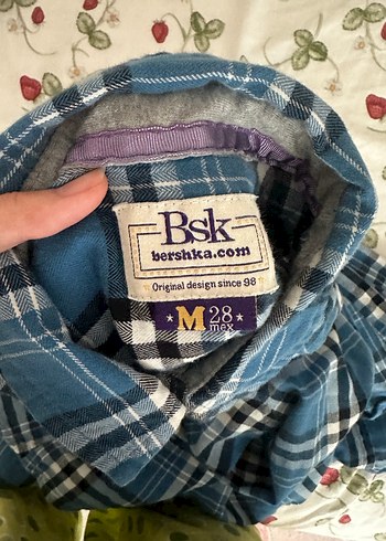 Bershka Düğmeli Mavi Ekose