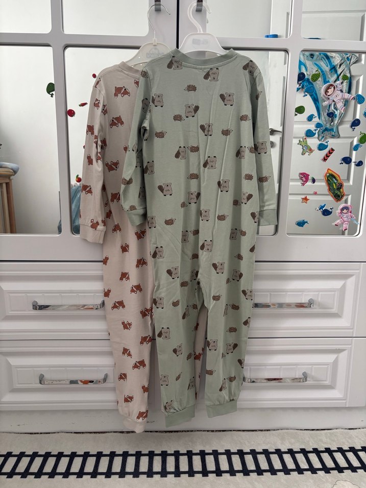 H&M 2'li Pamuklu Tulum Pijama - Görsel 3
