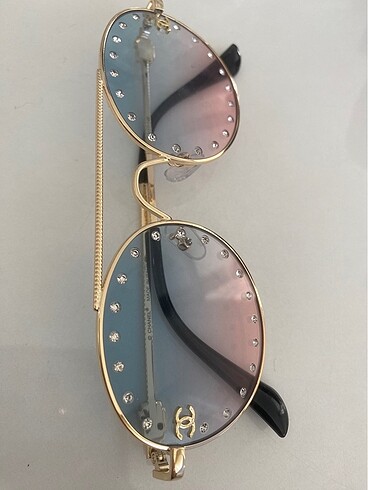 Chanel Chanel taşlı yuvarlak güneş gözlüğü
