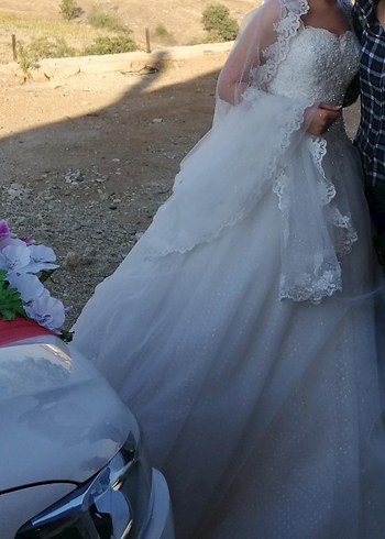 m Beden beyaz Renk Beyaz Straplez A Kesim Gelinlik