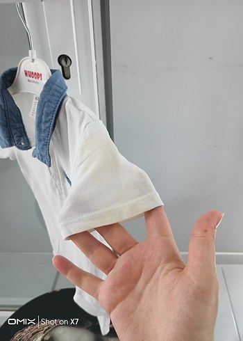 h&m Kısa Kollu Beyaz Kot Yakalı Bebek Body - Görsel 3