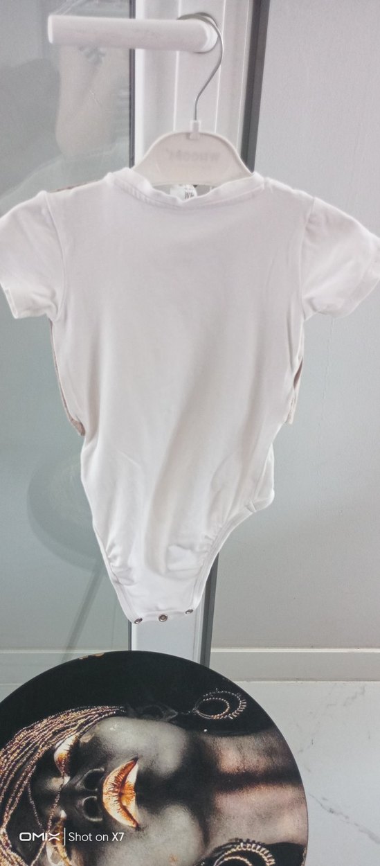 h&m Kısa Kollu Beyaz Kot Yakalı Bebek Body - Görsel 5