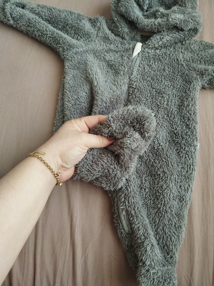 Gri Erkek Bebek Peluş Tulumu - Görsel 2