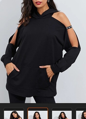 Kollari açık Sweatshirt 