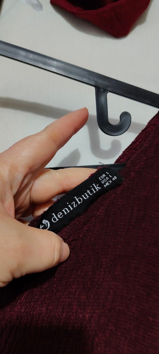 Bordo Uzun Kadın bol paça tulum - Görsel 3