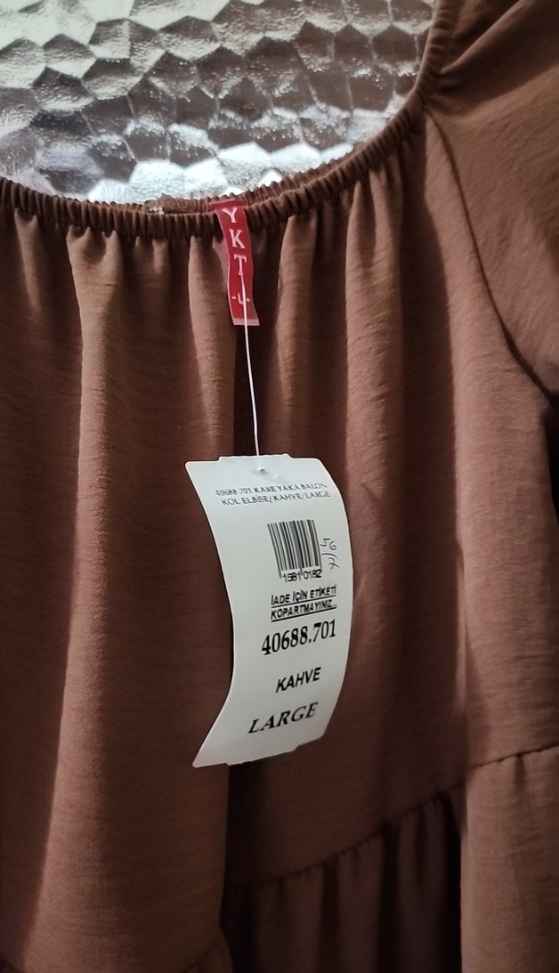 Bohem Kahverengi Volanlı Elbise - Görsel 2