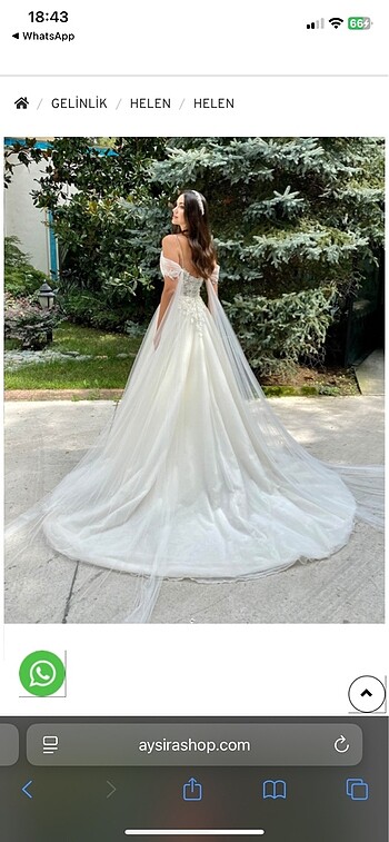 m Beden beyaz Renk AYSİRA HELEN MODEL GELİNLİK