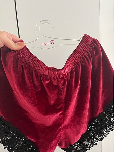 Diğer Bordo renkli Pijama Şortu