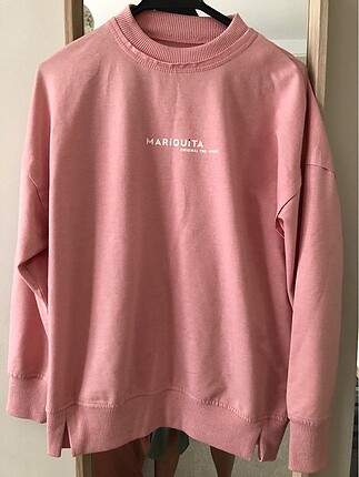 Toz Pembe Yarım Boğaz Sweat