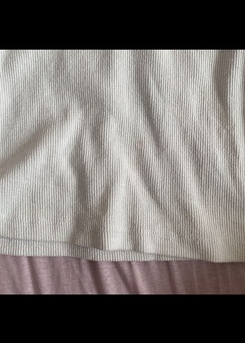 m Beden beyaz Renk Beyaz V Yaka Kısa Kollu Kadın Crop