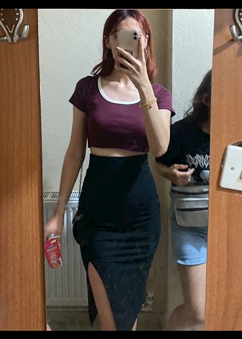Bershka bordo crop