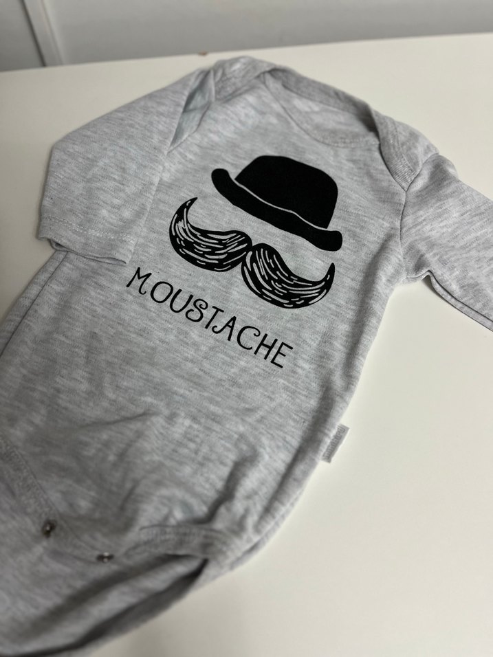 Gri Uzun Kollu Bebek Body - Görsel 3