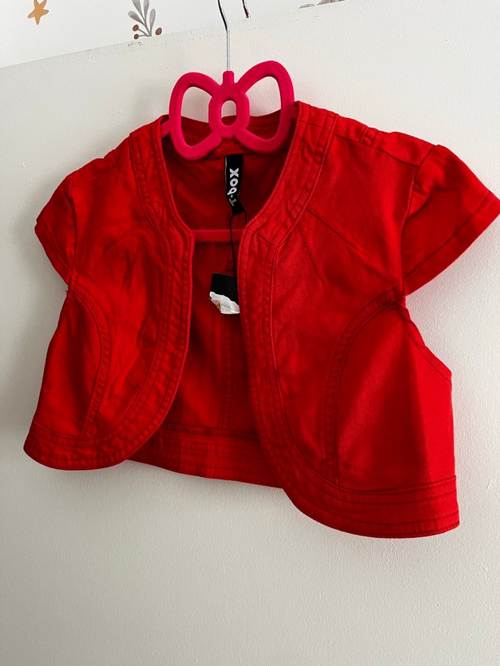 Kırmızı Kısa Kollu Bolero - Görsel 2