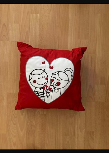Kırmızı aşk Baskılı Dekoratif yastık ve yastık Kılıfı - Görsel 2