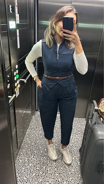 Kemerli yelek pantolon