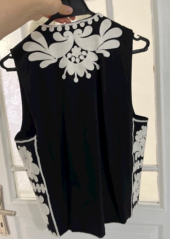 Nakışlı Siyah Bohem Kadın Yelek - Görsel 2