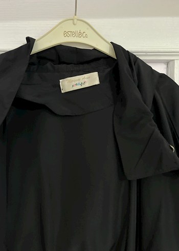 Uzun Siyah Gotik Kadın yağmurluk Trençkot - Görsel 3