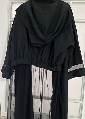 Uzun Siyah Gotik Kadın yağmurluk Trençkot - Görsel 6