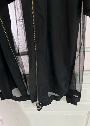 Uzun Siyah Gotik Kadın yağmurluk Trençkot - Görsel 4